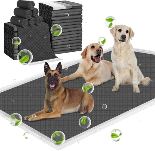 Extra Large 31"X47" 30 Odor-Control Super Absorbency Charcoal Pee Pads - Thicken Disposable Potty Pads for Dogs and Cats